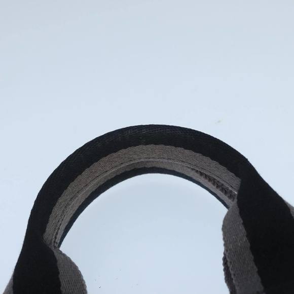 HERMES Fourre Tout PM Hand Bag Canvas Black Gray Silver Auth ti2255 - Picture 7 of 16